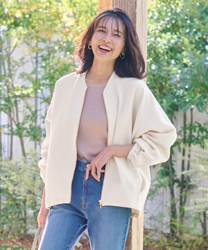  【洗える】ライトウエイト ジップブルゾン