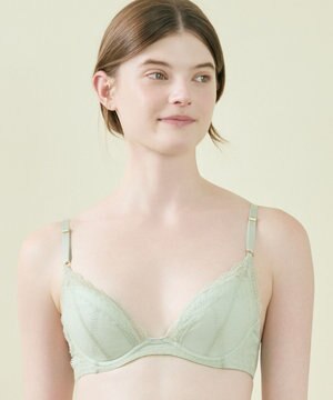  リニューアル【綿混】ビタードットコットン 3/4カップブラ