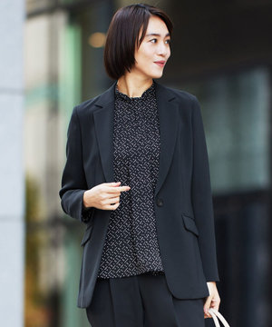 【大きいサイズ】自由区　【洗える】ビエラチェックテーラード ジャケット　24AW 洗える】ビエラチェックテーラード ジャケット / 自由区 L