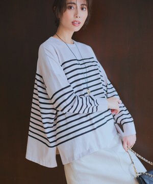  【洗える】プレミアムビオコットン ビッグシルエット ニット