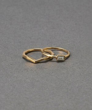  〈金属アレルギー対応〉2setバケットフラグメントリング　ゴールド/ニッケルフリー