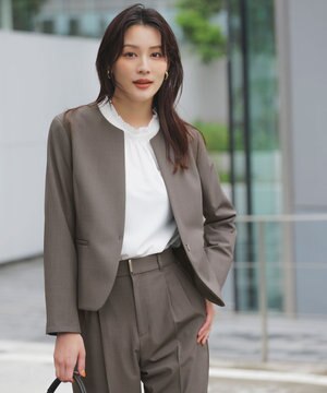 【WEB限定・UVカット・アンチピリング】ウーステッドエステル クルーネック ジャケット