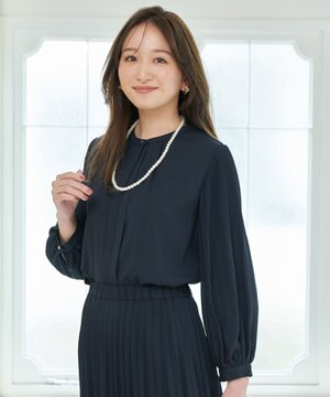  【洗濯機可/2WAY】プリーツスリーブブラウス