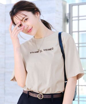 【洗える】刺繍ロゴシンプルTシャツ