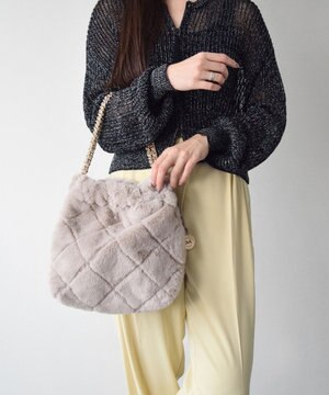  【MARCO MASI】チェーンハンドルフェイクファーバッグ