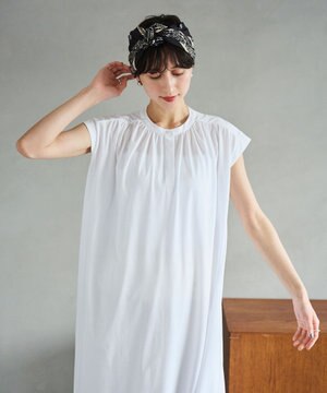  【乾燥機可能/接触冷感】ヨークギャザーロングワンピース