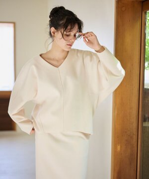  【洗濯機可能/セットアップ】コクーンシルエットエアリープルオーバー