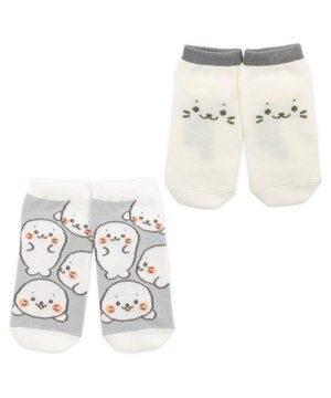  しろたん スニーカー丈ソックス 2足セット 《顔ぼん・いっぱいいるよ》 13～16cm/17～20cm
