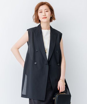  【洗える】シアー ジレ