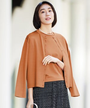  【アンサンブル対応・洗える】アセテートコットン カーディガン