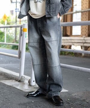  【ウエストゴム/MLサイズ展開】ージーダブルニーパンツ