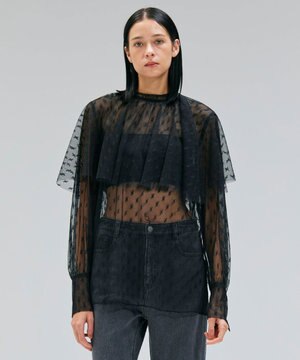  【洗える・Oggi 11月号掲載】CLOVIS / ケープデザイン総レースブラウス