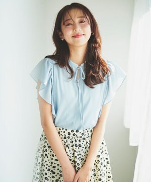  【洗える】シャドーチェック ブラウス