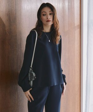  【洗える】 ダブルクロスクレープ ブラウス