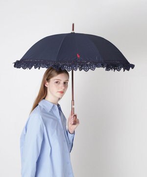  【遮光/晴雨兼用日傘】POLO RALPH LAUREN(ポロ ラルフローレン) エンブフリル 長傘 遮熱 UV