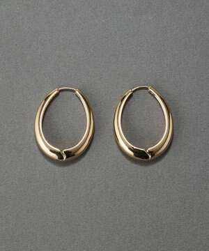  【金属アレルギー対応】プライムオーバルフープピアス　ゴールド