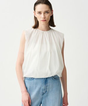 シアープルーフナイロン ギャザーブラウス