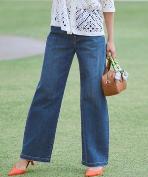  【見上愛さん着用/Oggi掲載/接触冷感】23区DENIM サマー ストレート ワイド パンツ