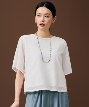  テクスチャージャージーレーシー カットソー