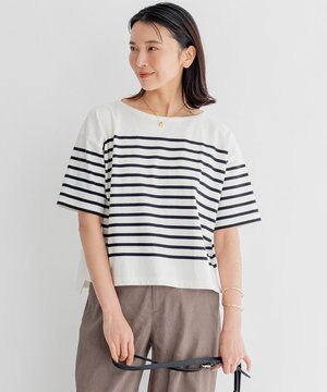  BUGIS ハーフスリーブ ボーダー Tシャツ