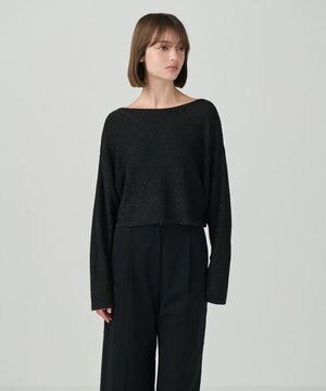  スパンコールヤーントップ