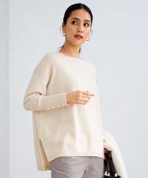  【洗える】ソフトウールハイゲージポンチョ風 ニット