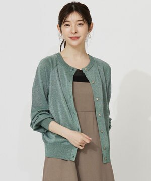 【洗える】ラメ カーディガン