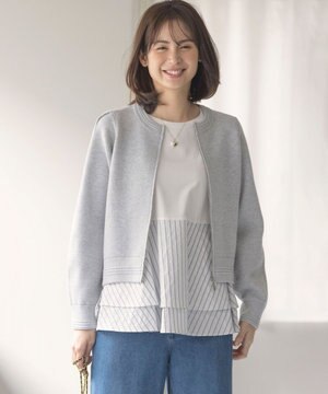 スウェットライクニットブルゾン