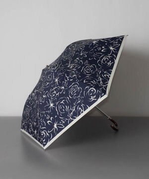  NINA RICCI ニナリッチ ドローイング花柄プリント 晴雨兼用傘（折りたたみ傘・トップフラット）