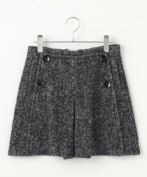 【セットアップ可能】裏地キュロットツイードスカート
