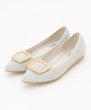 バックル付き ポインテッド パンプス