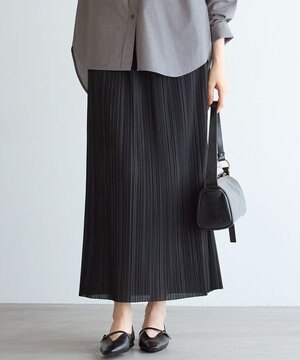  【SLOW/一部店舗限定】トリコットプリーツ Iライン スカート