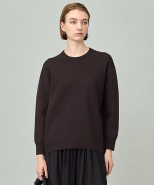  【洗える】 シンセティックダブルフェイス ニットプルオーバー