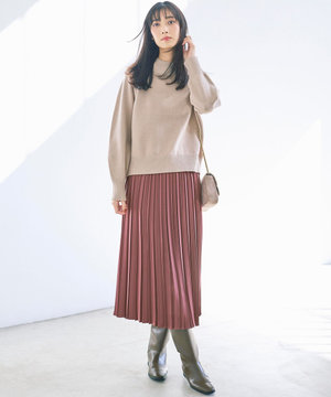 【2SET】ボリューム ニット×プリーツ スカート セット