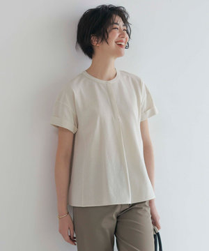 【洗える・抗菌防臭・吸水速乾】サッカージャージー フレンチスリーブ カットソー