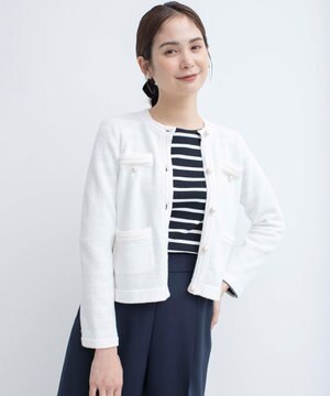 ミニブークレーツイードニットジャケット