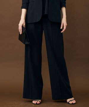  【セットアップ対応】テクスチャードスーツストレートワイド パンツ