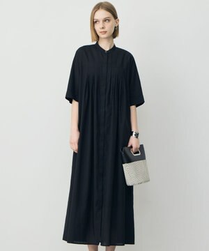  【先行予約】リネンスラブローン シャツワンピース