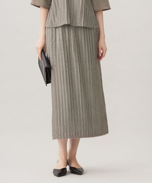 【セットアップ対応・洗える】フリンジジャガード スカート