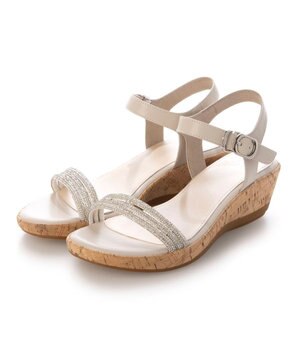  <Riz raffinee>ラインストーン付ウェッジサンダル