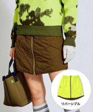 【WOMEN】キルティング中綿リバーシブルスカート ゴルフウェア レディース