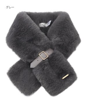  FURLA  ベルト付きフェイクファーマフラー