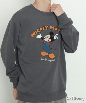  MICKEYサガラ刺繍スウェット