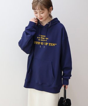  フロッキーロゴプリント裏毛パーカー