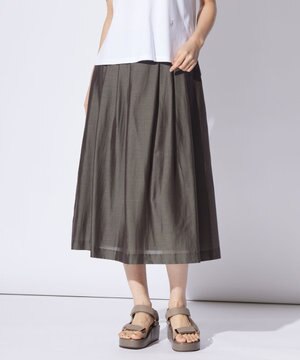  【洗える】シアーソフトカールマイヤー タック スカート