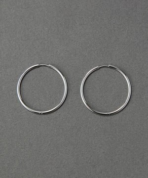  〈金属アレルギー対応〉スキニーラインフープピアス　シルバー　ステンレス