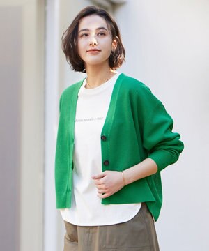  リネンリンクスメッシュ　カーディガン