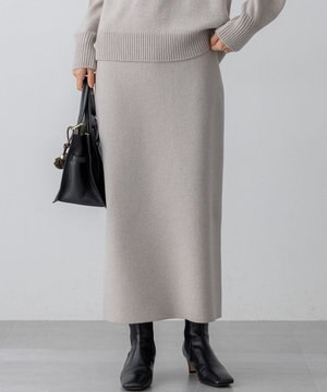  【VERY掲載/洗える】カシミヤブレンド Iライン ニットスカート
