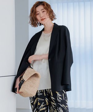  【洗える】シアーマットクロス ジャケット