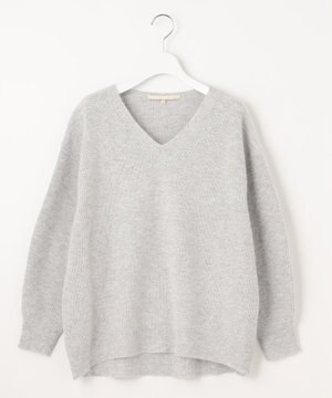  【洗える】シャイニールレックス Vネックニット